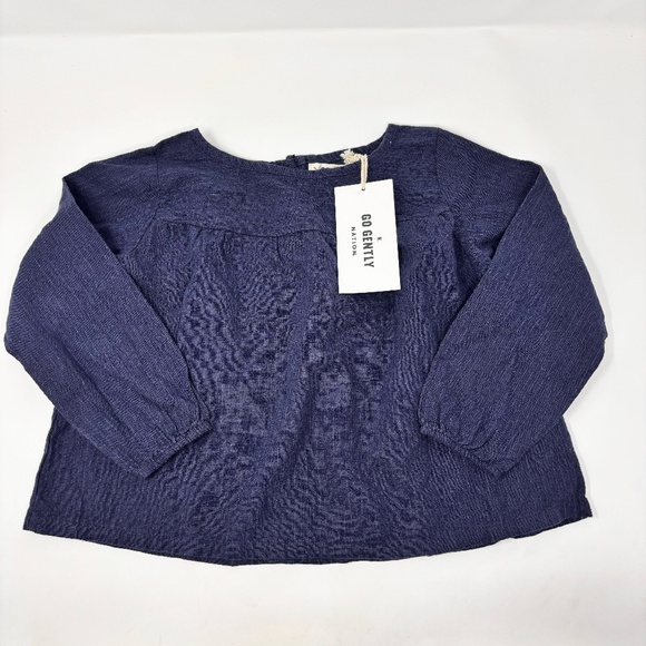 Go Gently Girl's Mila Long Sleeve Linen Blend Shirt Size 4T